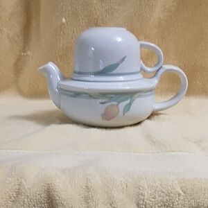 White and Green Teapot Set for Coffee & Tea Accessories